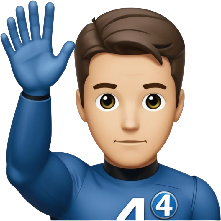 reed richards from fantastic four with the number 4 on chezt emoji