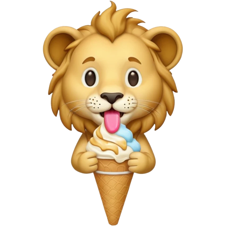 lion eating ice cream emoji