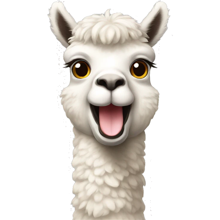 Happy alpaca emoji