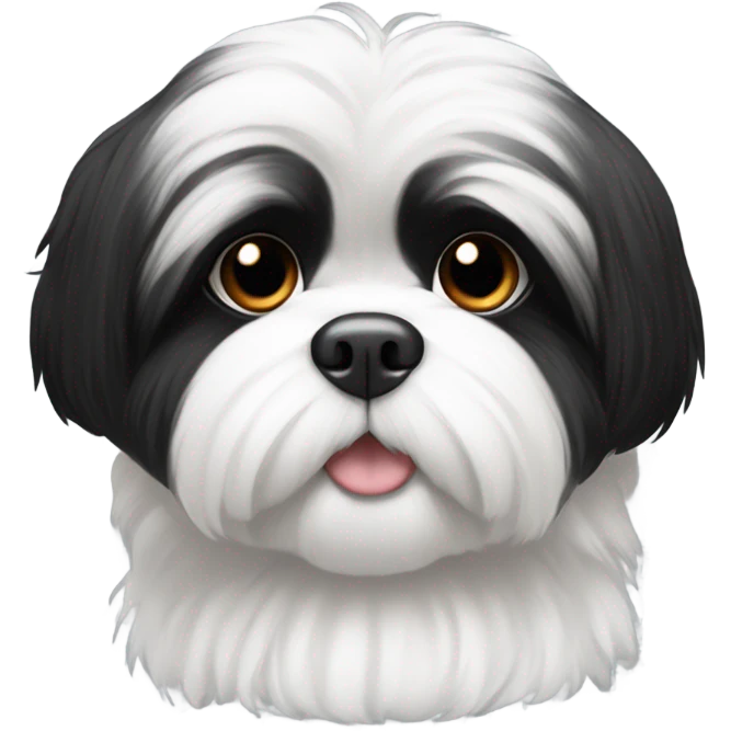 Black and white shi tzu emoji