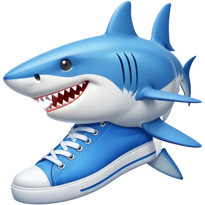 Shark with blue shoes emoji