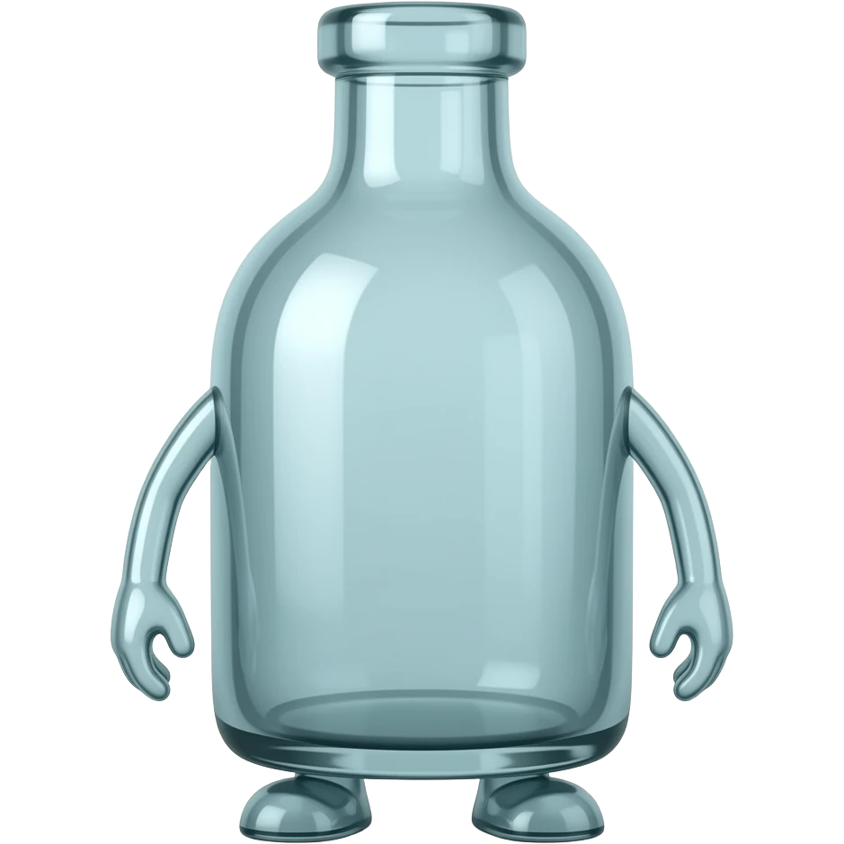 A bottle with legs without arms emoji