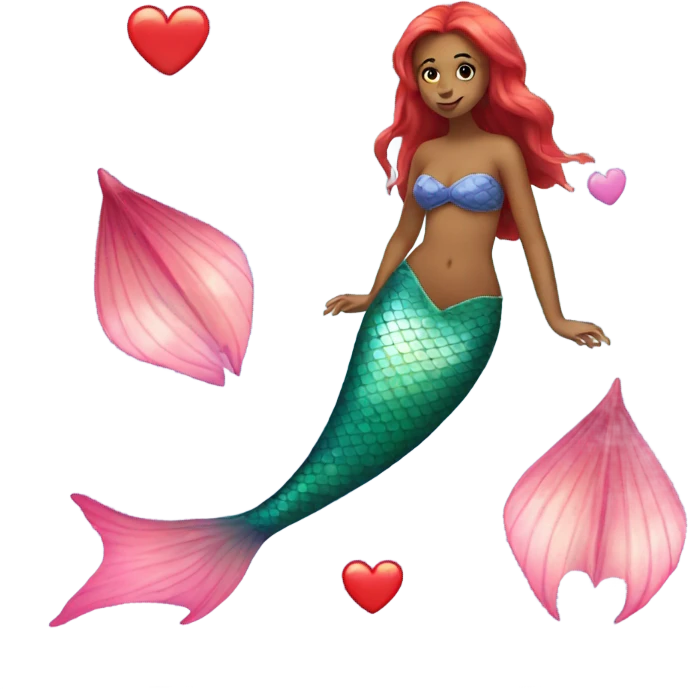 mermaid with a heart shaped fin emoji