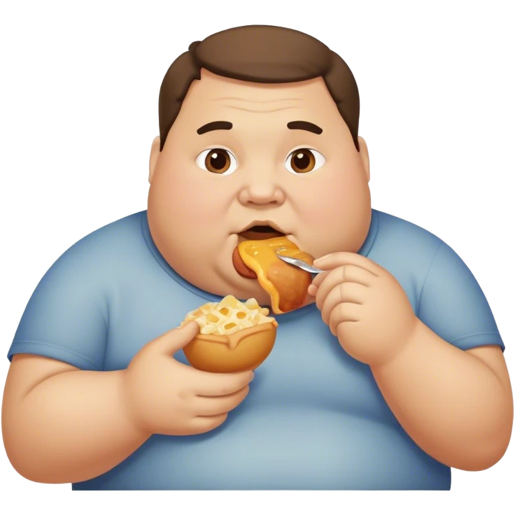 Fat man eating  emoji