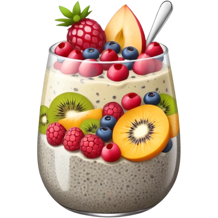 chia seed pudding with fruit toppings emoji