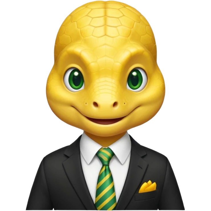 cute yellow reptile with tie & suit emoji