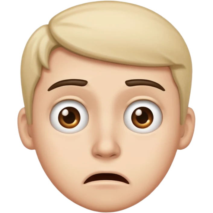 I need you to make an emoji of the gen z stare (young person like 20 yro’, like confusion, disgusted and kinda bored  emoji