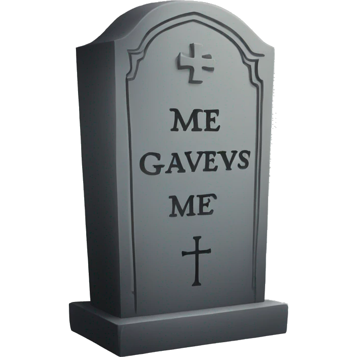 Gravestone that says Me emoji