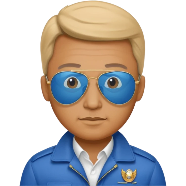President macros ‘foshur’ wearing blue aviator sunglasses emoji