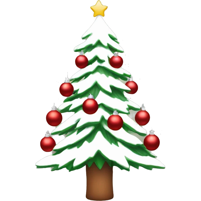 Christmas tree with red and white ornaments  emoji