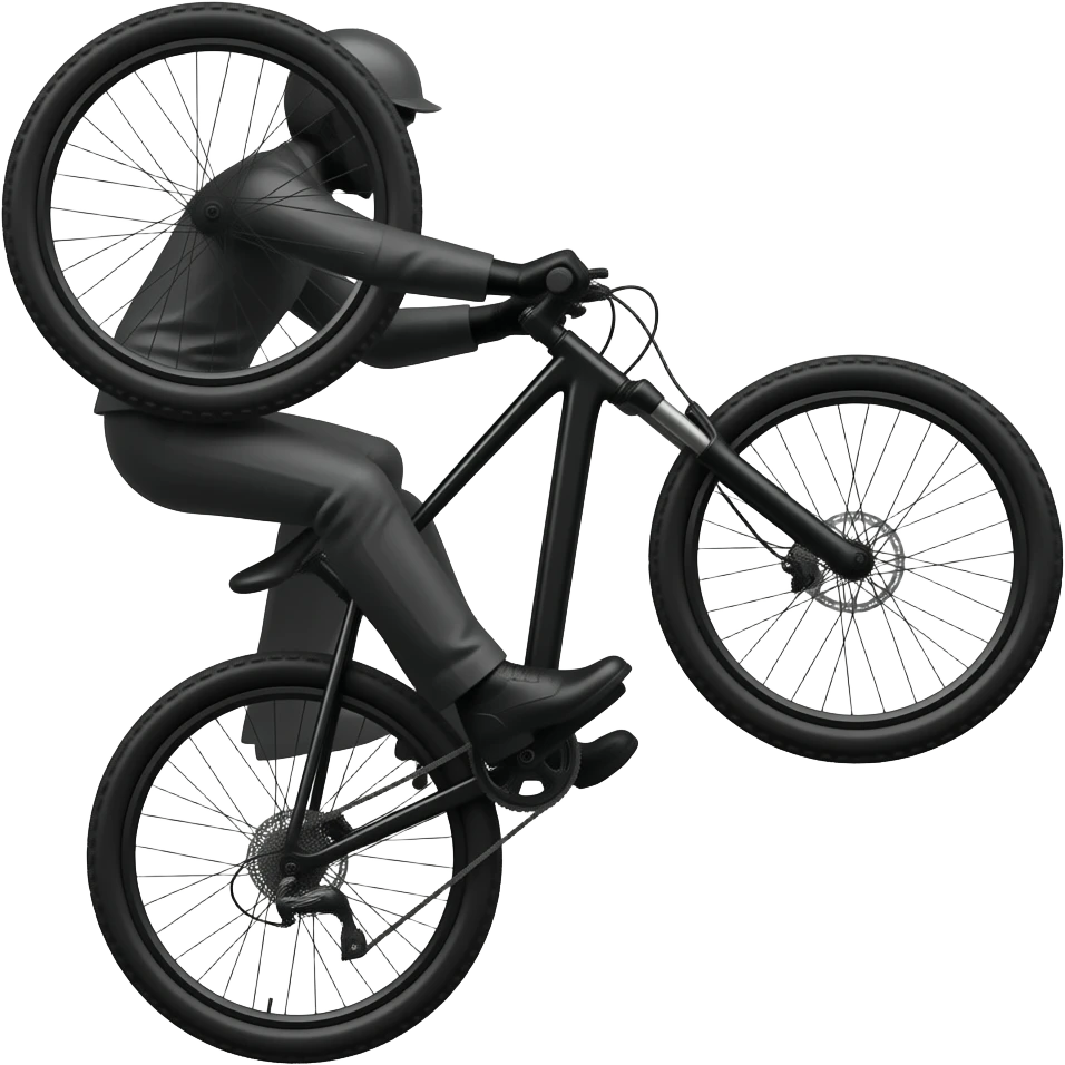 E-bike wheelie black sillohette 1 bike emoji