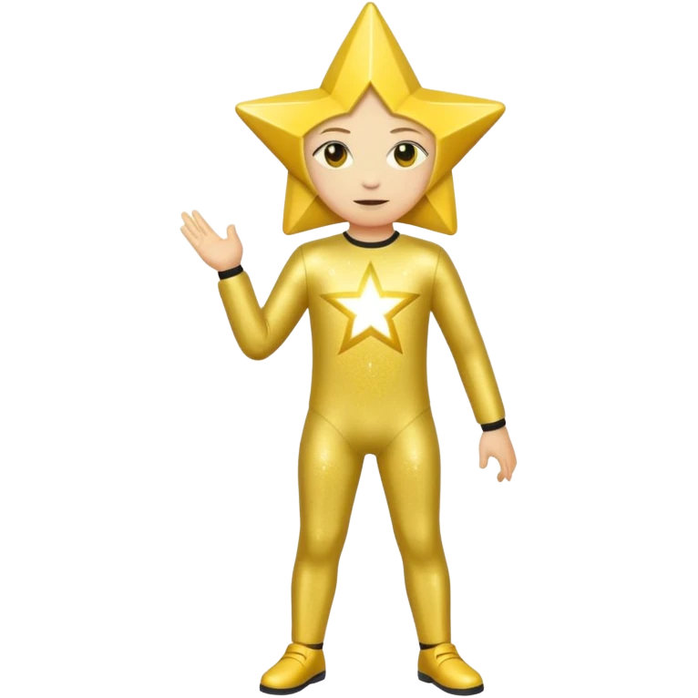 Star with a human full body yellow emoji