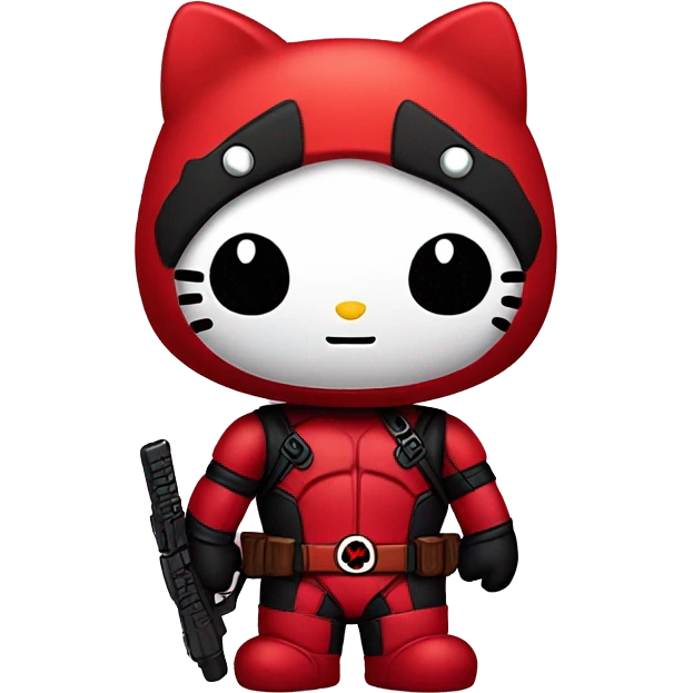 Hello kitty dressed as Deadpool  emoji
