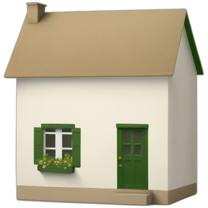 house box beige white green emoji