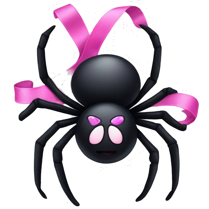 Goth spider, with a pink ribbon emoji