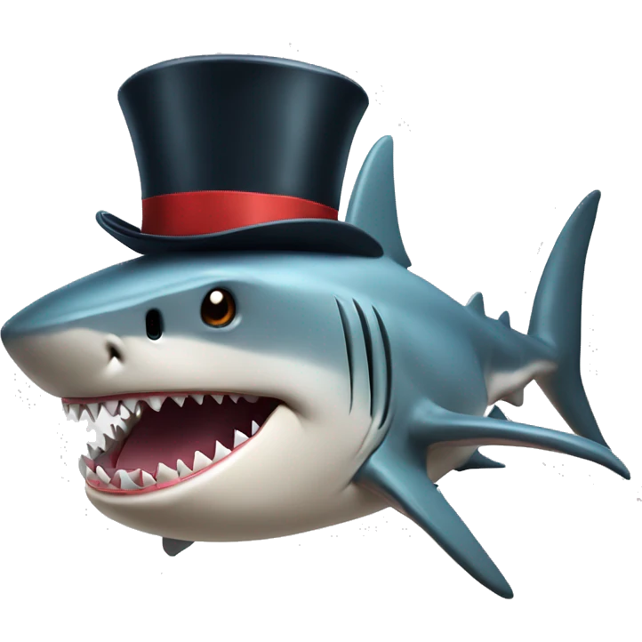 Shark with tophat emoji