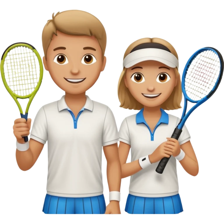 two tennis players of European appearance emoji