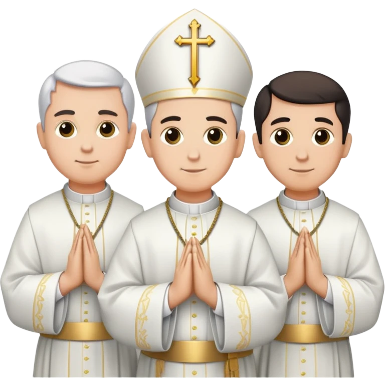 four catholic priests together, each wearing a black soutana, standing side by side emoji