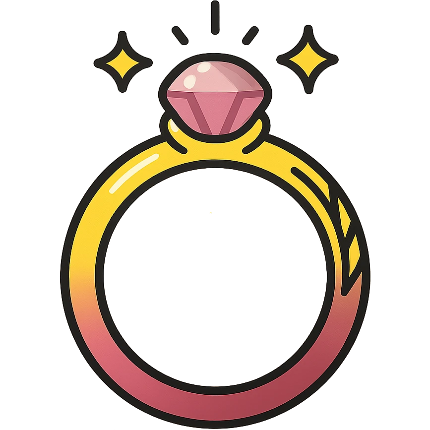 white gold halo ring with pink-burgundy shading and little feathers carved in the ring, elegant style, glowing effect emoji