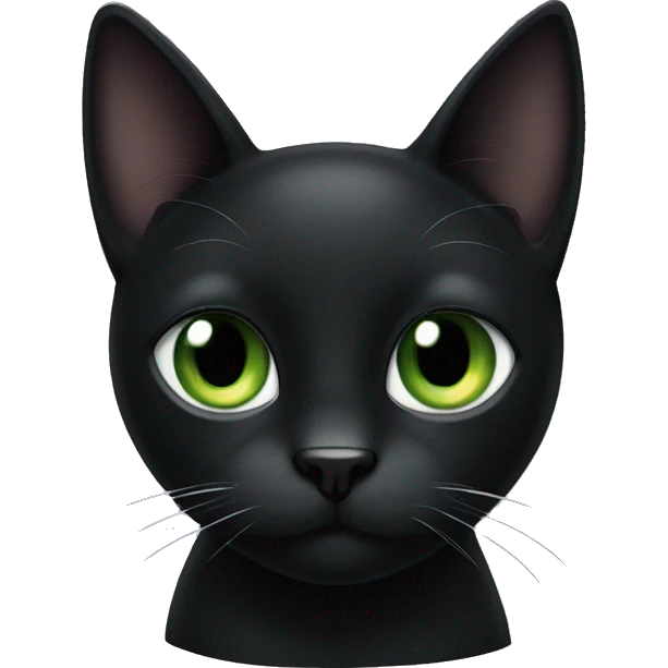 black cat green eyes with a white spot on the tip of the tail  emoji