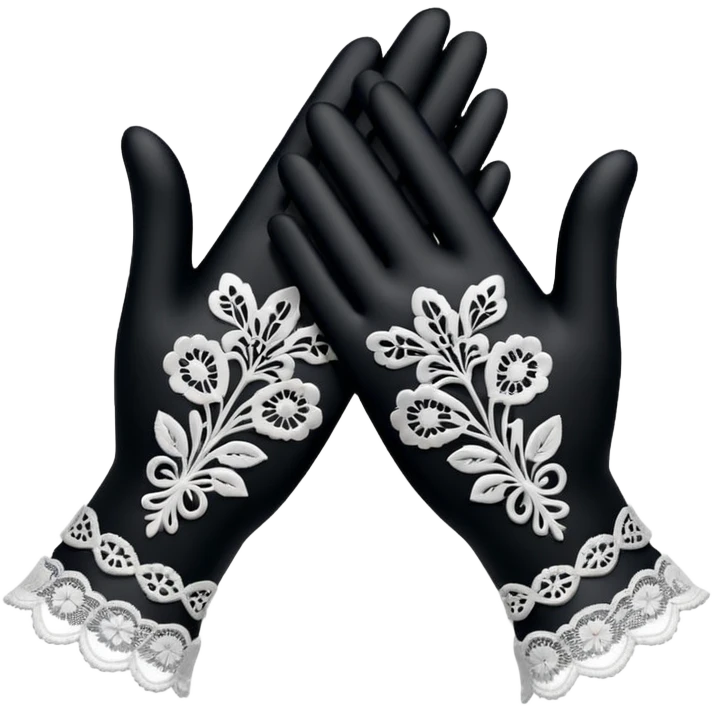 victorian age white gloves with lace emoji