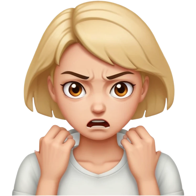 girl with hands on her neck angry emoji