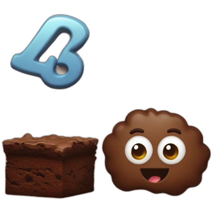 Brownie and the number 46 emoji