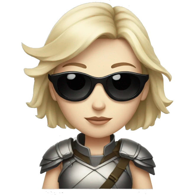 Pale-skinned Girl warrior with dark sunglasses emoji
