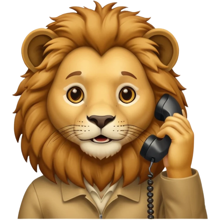 Lion on the phone emoji