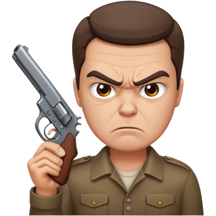 impatiently waiting mad with gun emoji