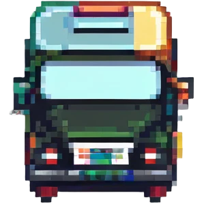tiny simple city bus transportation icon, modern colors, minimal details, small size emoji