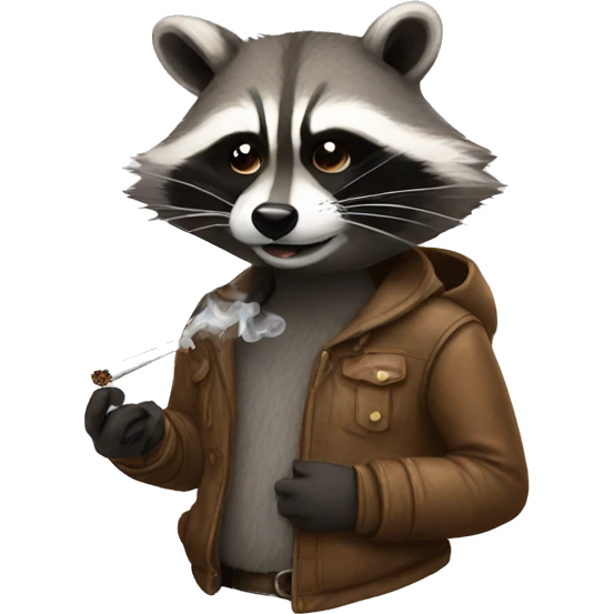A RACoon smoking emoji