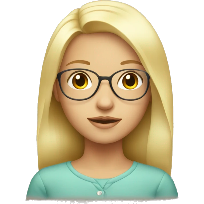 blonde girl,young,with glass  emoji