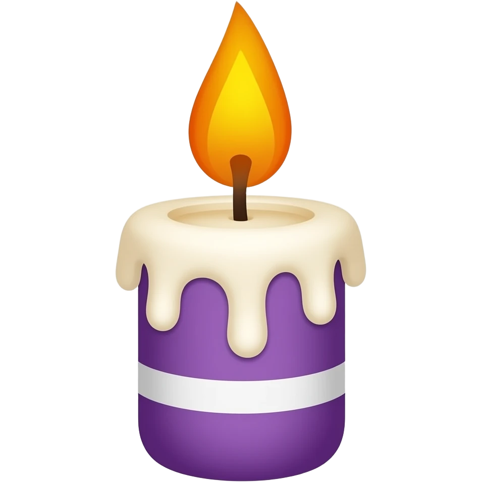 Emoji for the easter in purlpe and orange, church candle emoji