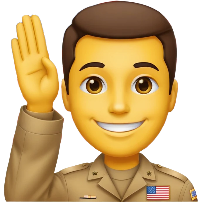 Yellow face saluting with an American flag in the background emoji