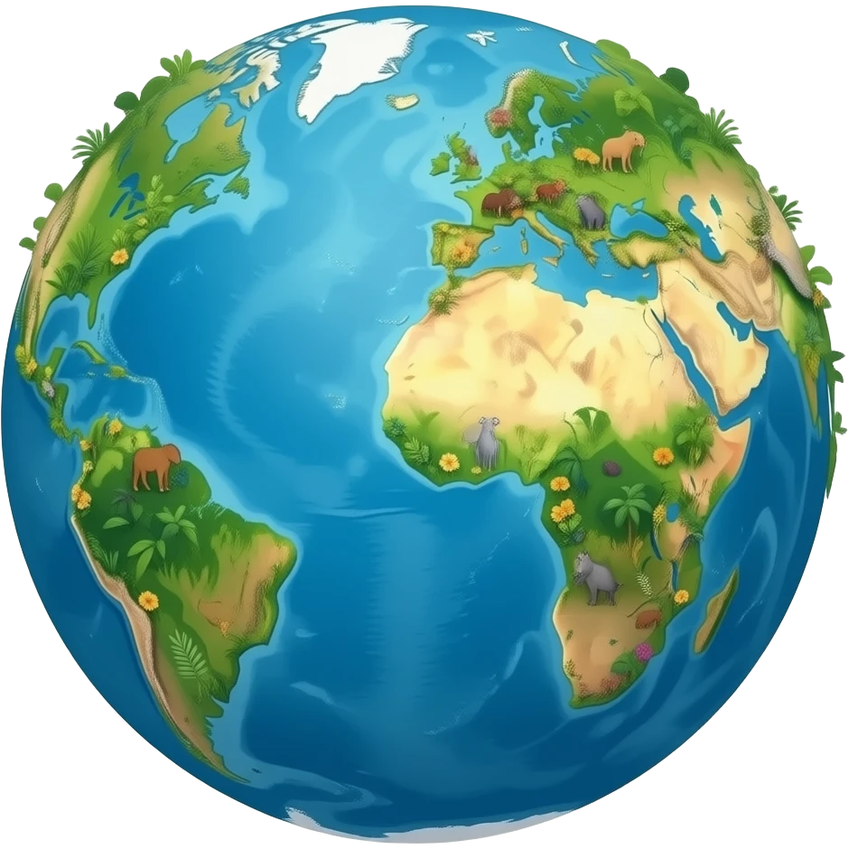 globe flora fauna big animals emoji
