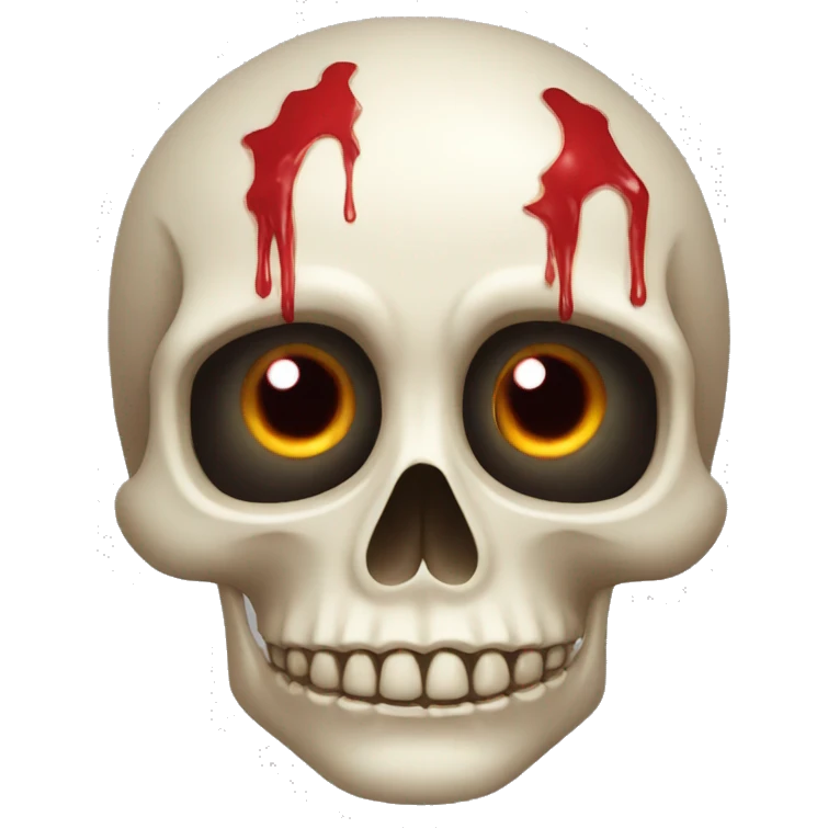 Tête de mort yeux rouge emoji