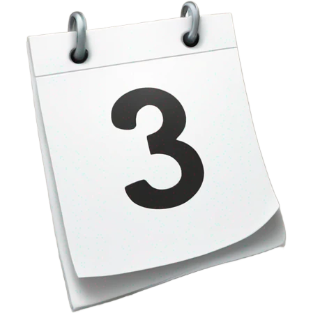 white calendar with number 3 in it emoji