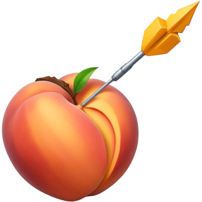 A dart in a peach emoji