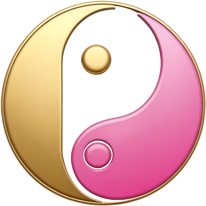 Yin Yang gold and pink emoji