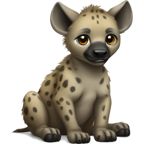 Baby hyena sitting  emoji