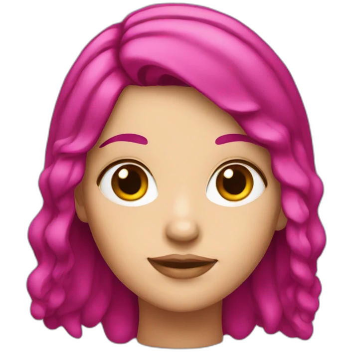 White girl with a magenta hair emoji