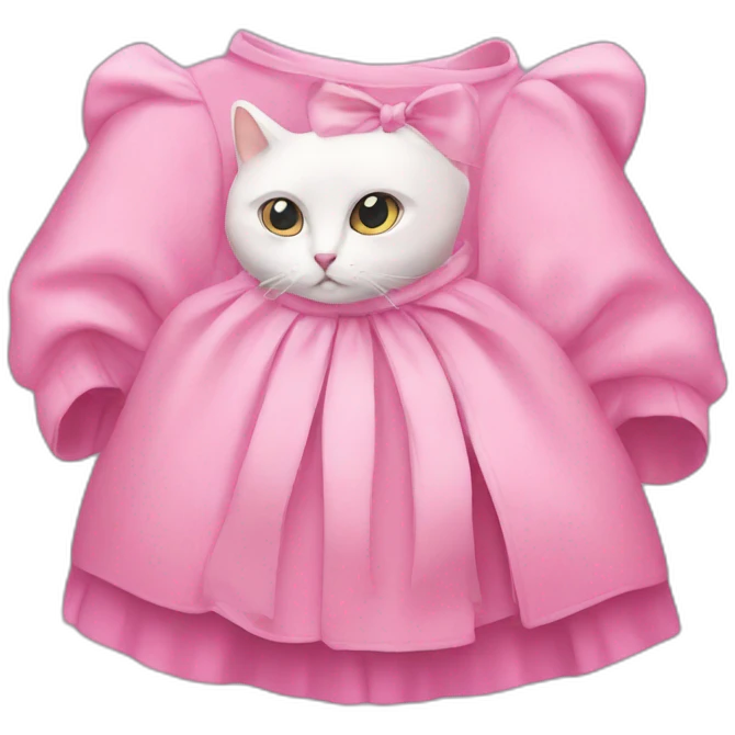 Un chat avec un robe rose emoji