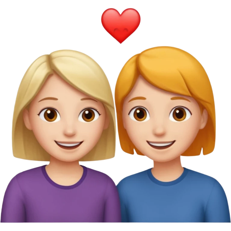 Two friends talking and looking each other emoji