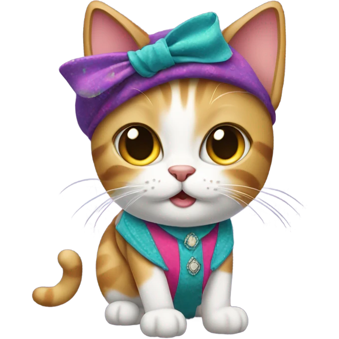 Cat wearing dress  emoji