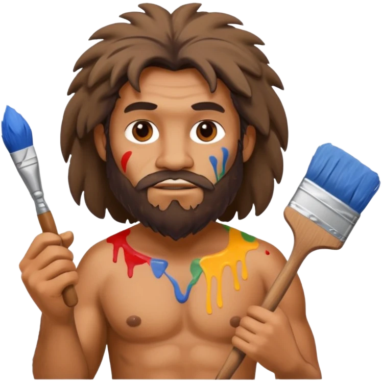 un uomo delle caverne pittore emoji