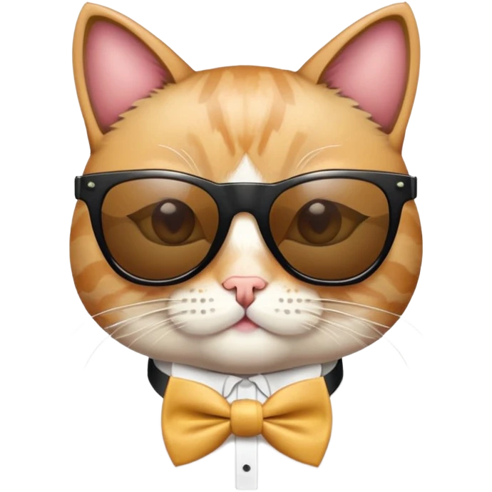 cat wearing a bowtie with sunglasses emoji