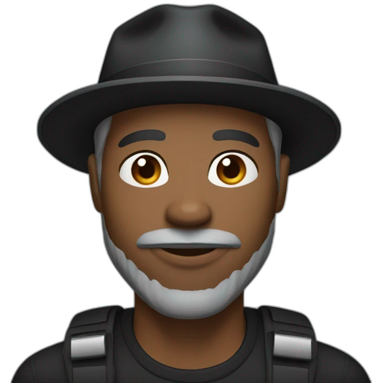 African American man with medium skin tone, wearing a black hat. He also has a short, unshaven gray beard. recording a selfie video emoji