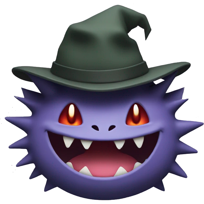 Gengar with hat green emoji