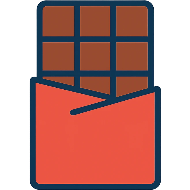 chocolate bar, simple, clear, modern color outline icon emoji